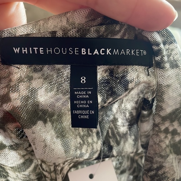 White House Black Market Tiered Mesh Wrap Dress - Picture 6 of 7